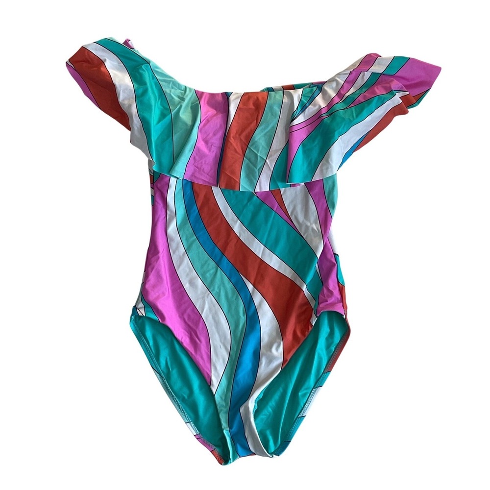 Trina Turk NWOT Apollo Ruffle One Piece Swimsuit Women's Size 8‎